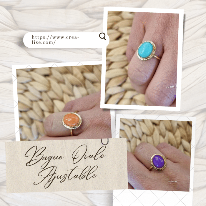 bague ovale ajustable