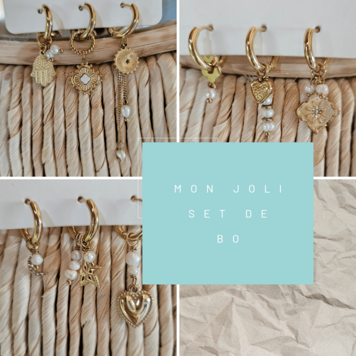 mon joli set de boucles d'oreilles 3 BO en acier inoxydable