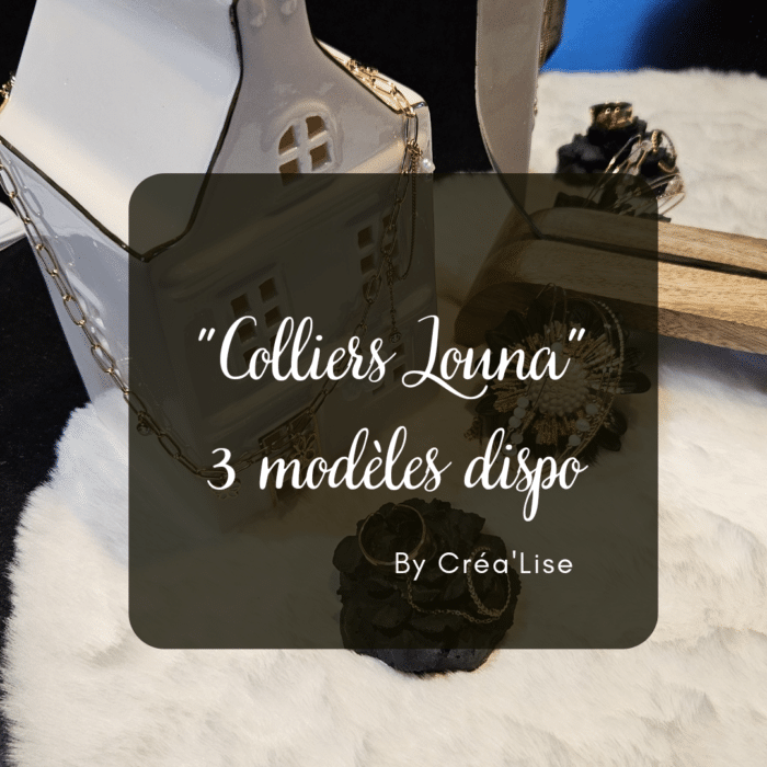 "colliers louna" en acier inoxydable sur une chaine trombone avec des breloques présenté avec bracelet mia et bague double anneau avec chaine, By Créa'Lise!