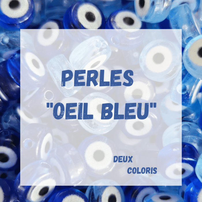 perle ronde plate Œil bleu deux coloris bleu ciel et bleu en acrylique, By Créa'Lise Vendée! Vente de perles aux détails