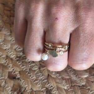 Bague Cléo ajustable multi rangs dorée en acier inoxydable breloques feuille de ginkgo posée By Créa'Lise en Vendée! Un joli cadeau à offrir ou à s'offrir Bague tendance Bague Cléo ajustable multi rangs dorée en acier inoxydable breloques feuille de ginkgo posée By Créa'Lise en Vendée! Un joli cadeau à offrir ou à s'offrir Bague tendance